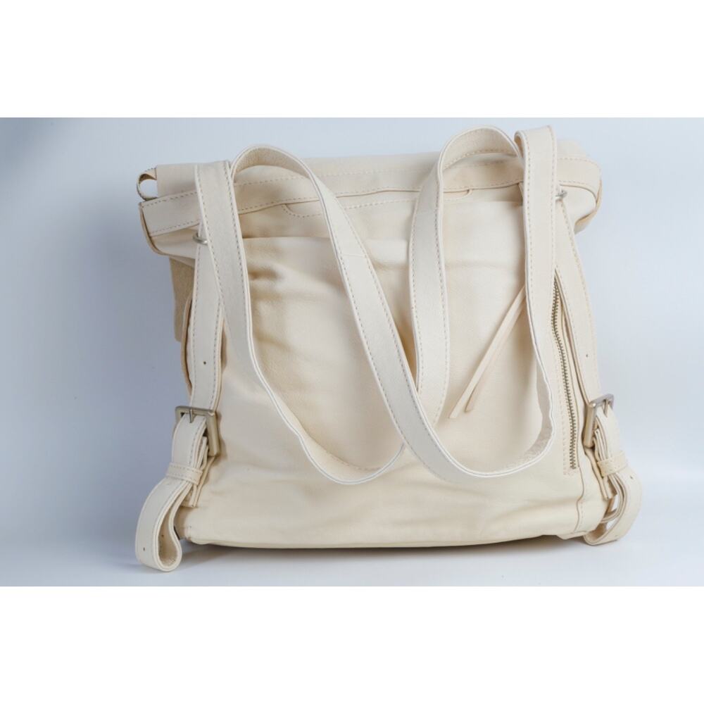 Hobo International Cream Leather Shoulder Bag Large Slouchy Tote Pocket Backpack - Picture 16 of 16